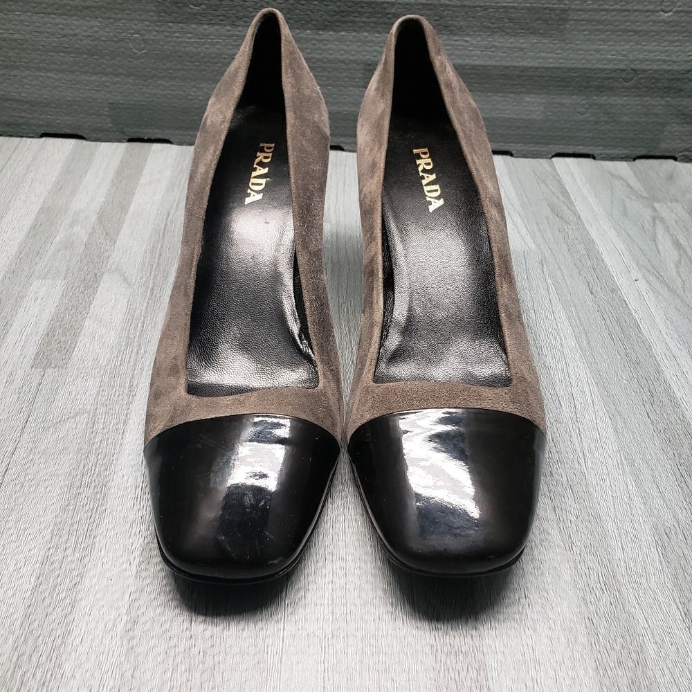 Prada women's suede heel shoes
